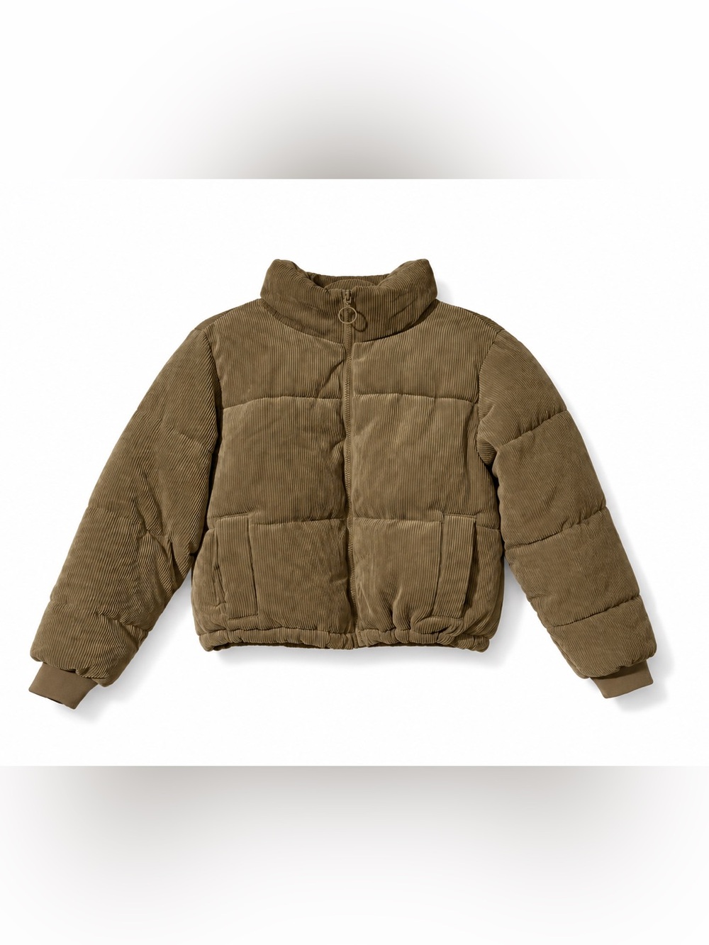 Ci Sono Brown Corduroy Puffer Bomber Style Jacket